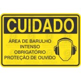 Área de barulho intenso obrigatório proteção de ouvido 